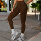 High Waist Seamless Leggings with Contoured Panels for Comfortable Stretch Fit
