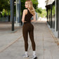 High Waist Seamless Leggings with Contoured Panels for Comfortable Stretch Fit