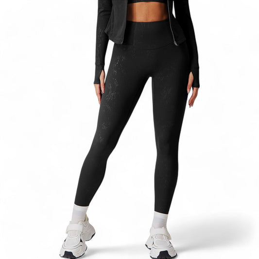 High Waist Seamless Leggings with Subtle Textured Pattern