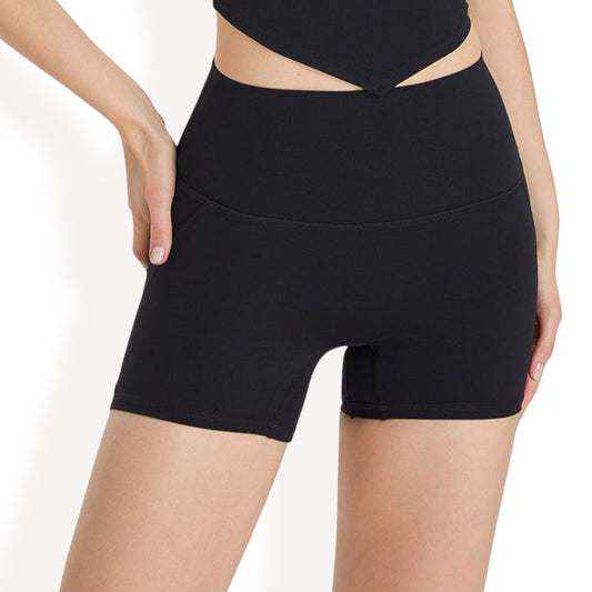 High-Waisted Active Biker Shorts with Seamless Design