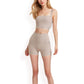 High-Waisted Ribbed Shorts with Crisscross Back Detail