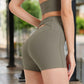 High-Waisted Ribbed Shorts with Crisscross Back Detail