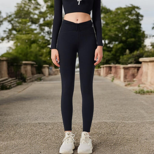 High-Waist Twist Detail Full-Length Leggings