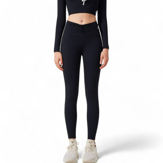 High-Waist Twist Detail Full-Length Leggings