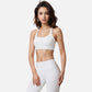 Active Women's Seamless Ribbed Sports Bra with Scoop Neck and Wide Straps