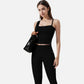 Active Women's Fitted Square Neck Tank Top with Spaghetti Straps