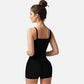 Active Women's Fitted Square Neck Tank Top with Spaghetti Straps