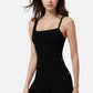 Active Women's Fitted Square Neck Tank Top with Spaghetti Straps