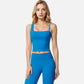 Active Women's Fitted Square Neck Tank Top with Spaghetti Straps