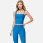 Active Women's Fitted Square Neck Tank Top with Spaghetti Straps