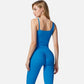 Active Women's Fitted Square Neck Tank Top with Spaghetti Straps