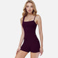 Active Women's Fitted Square Neck Tank Top with Spaghetti Straps