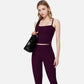 Active Women's Fitted Square Neck Tank Top with Spaghetti Straps