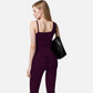 Active Women's Fitted Square Neck Tank Top with Spaghetti Straps