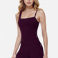 Active Women's Fitted Square Neck Tank Top with Spaghetti Straps