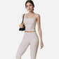 Active Women's Fitted Square Neck Tank Top with Spaghetti Straps