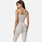 Active Women's Fitted Square Neck Tank Top with Spaghetti Straps