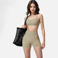 Active Women's Seamless Sports Bra with Scoop Neck and Thin Fixed Straps