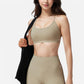 Active Women's Seamless Sports Bra with Scoop Neck and Thin Fixed Straps
