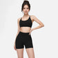 Active Women's Seamless Sports Bra with Scoop Neck and Thin Fixed Straps