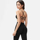 Active Women's Seamless Sports Bra with Scoop Neck and Thin Fixed Straps