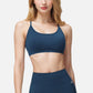 Active Women's Seamless Sports Bra with Scoop Neck and Thin Fixed Straps
