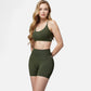 Active Women's Seamless Sports Bra with Scoop Neck and Thin Fixed Straps