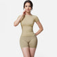 Active Women's Short Sleeve Seamless Fitted Tee with Crew Neck and Stretch Fabric