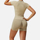Active Women's Short Sleeve Seamless Fitted Tee with Crew Neck and Stretch Fabric
