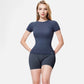 Active Women's Short Sleeve Seamless Fitted Tee with Crew Neck and Stretch Fabric