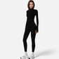 Active Women's Long Sleeve Fitted Zip-Up Jacket with High Collar and Thumbhole Cuffs