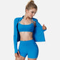 Active Women's Long Sleeve Fitted Zip-Up Jacket with High Collar and Thumbhole Cuffs