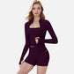 Active Women's Long Sleeve Fitted Zip-Up Jacket with High Collar and Thumbhole Cuffs