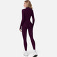 Active Women's Long Sleeve Fitted Zip-Up Jacket with High Collar and Thumbhole Cuffs