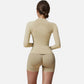 Active Women's Long Sleeve Fitted Crew Neck Top with Thumbhole Cuffs and Seam Detailing