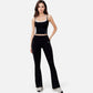 Active Women's High Waist Flared Leggings with Contrast Seam Detail and Stretch Fabric
