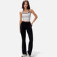 Active Women's High Waist Flared Leggings with Contrast Seam Detail and Stretch Fabric