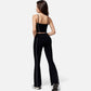 Active Women's High Waist Flared Leggings with Contrast Seam Detail and Stretch Fabric