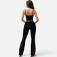 Active Women's High Waist Flared Leggings with Contrast Seam Detail and Stretch Fabric