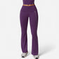 Active Women's High Waist Flared Leggings with Contrast Seam Detail and Stretch Fabric