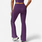 Active Women's High Waist Flared Leggings with Contrast Seam Detail and Stretch Fabric