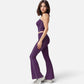 Active Women's High Waist Flared Leggings with Contrast Seam Detail and Stretch Fabric
