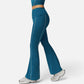 Active Women's High Waist Flared Leggings with Contrast Seam Detail and Stretch Fabric