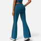Active Women's High Waist Flared Leggings with Contrast Seam Detail and Stretch Fabric