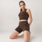 Active Women's Ruched Front Sports Tank with Stretchy Shoulder Straps