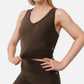 Active Women's Ruched Front Sports Tank with Stretchy Shoulder Straps