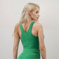 Active Women's Ruched Front Sports Tank with Stretchy Shoulder Straps