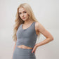 Active Women's Ruched Front Sports Tank with Stretchy Shoulder Straps