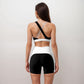 Active Women's High Waist Color Block Biker Shorts
