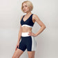 Active Women's High Waist Color Block Biker Shorts
